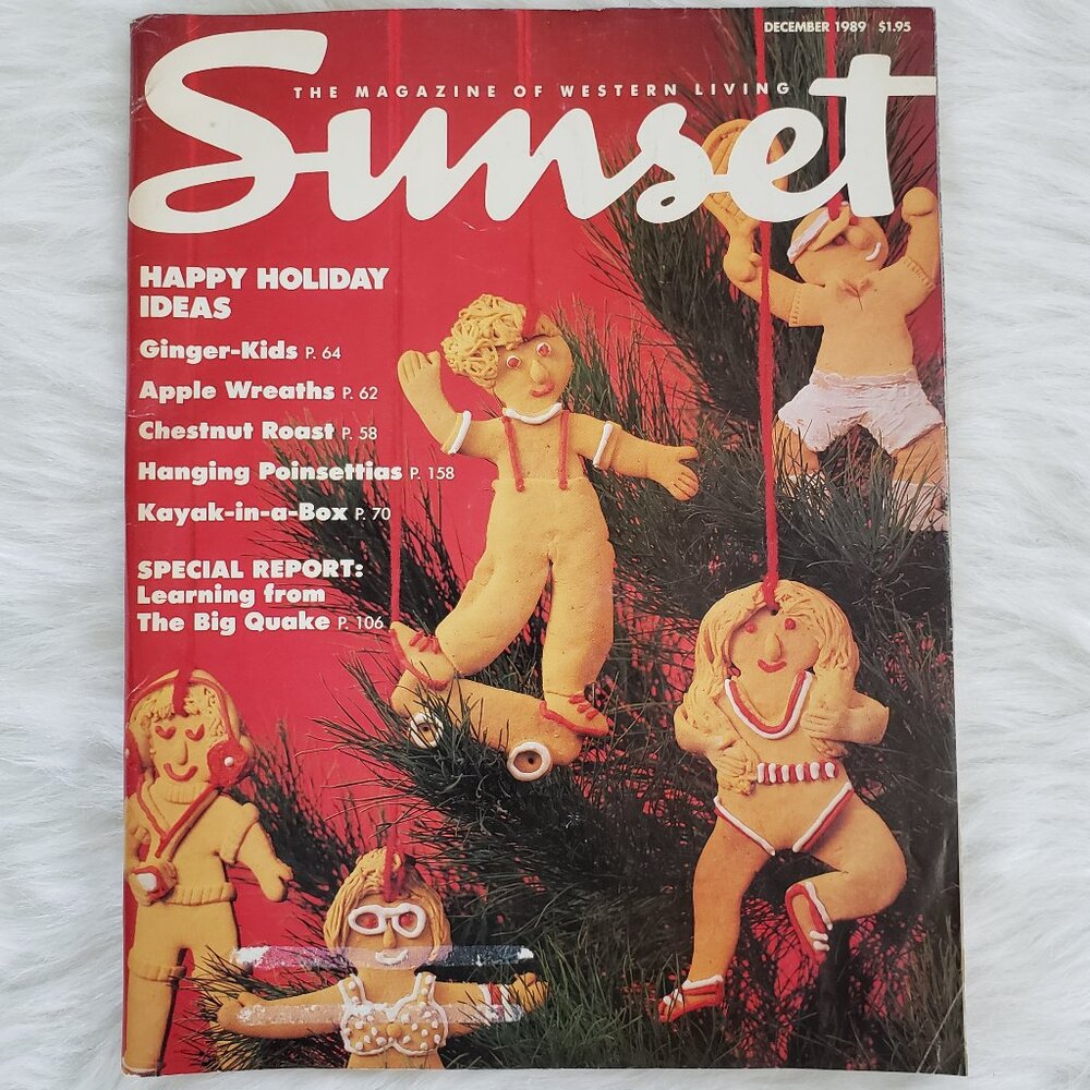 SUNSET Magazine 1980s Vintage December 1989 Christmas Holiday